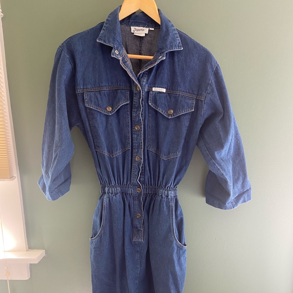 Vintage jean midi dress